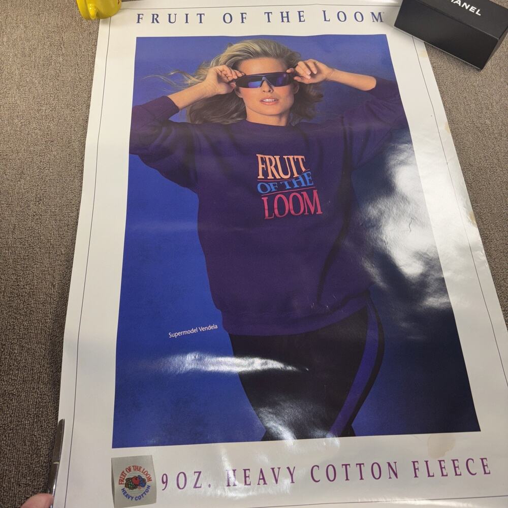 Vintage 1990s Fruit Of The Loom Promo Poster Vendela Supermodel Only One On eBay